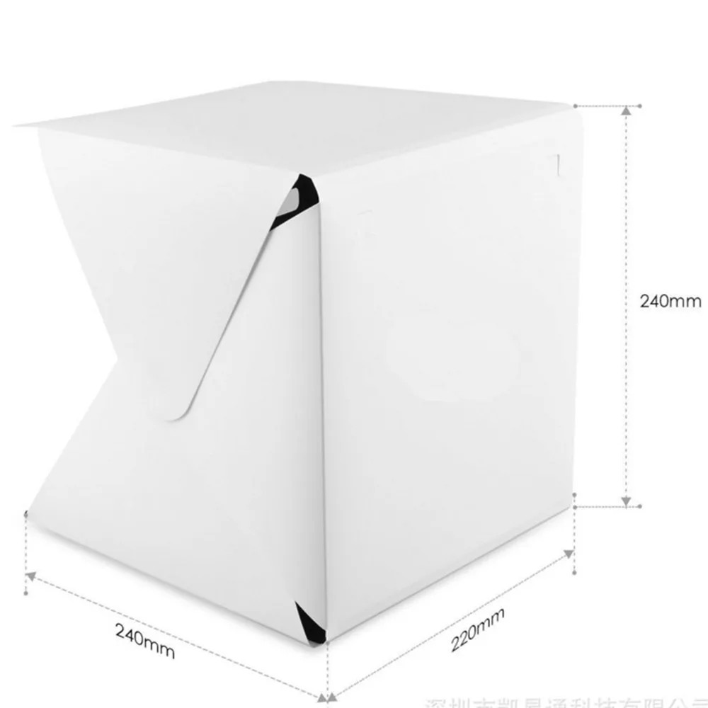 Mini Desktop Studio 20cm 5600k Double LED Lights Softbox Portable Folding Light Box Photo Props Six Colors Background Cloth
