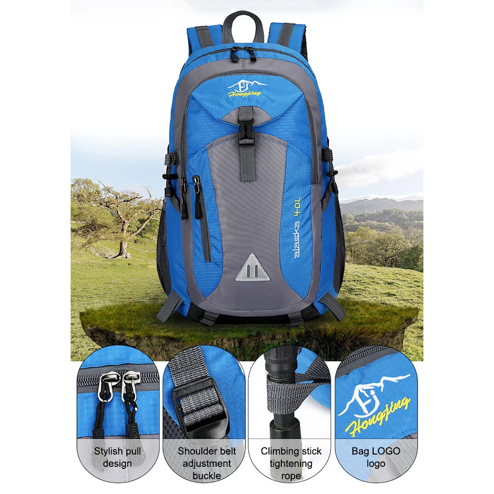 40L Quality Nylon Waterproof Travel Backpacks Men Climbing Travel Bags Hiking Backpack Outdoor Sport School Bag Women Backpack