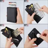 DIENQI Carbon Fiber Card Holder Wallets Men Brand Rfid Black Magic Trifold Leather Slim Mini Wallet Small Money Bag Male Purses 3