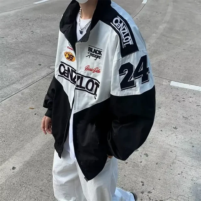 2025 New Vintage American Style Racing Jacket For Men High-End Feel Motorcycle Vest Autumn Trendy Brand Baseball Shirt