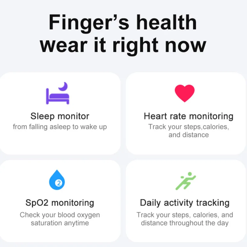 2024 New Smart Ring Sports Monitoring Heart Rate Blood Oxygen Sleep And Exercise Health Functions For IOS Android