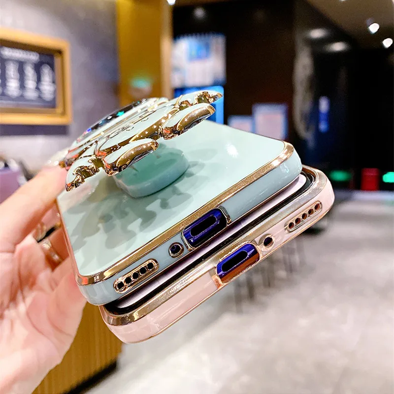 Фото Чехол для телефона Huawei P60Art P60Pro P50Pro P40ProPlus P30Lite Mate 50 40 30 30e Pro зыбучий песок 3D Блестящий медведь чехол-подставка №3