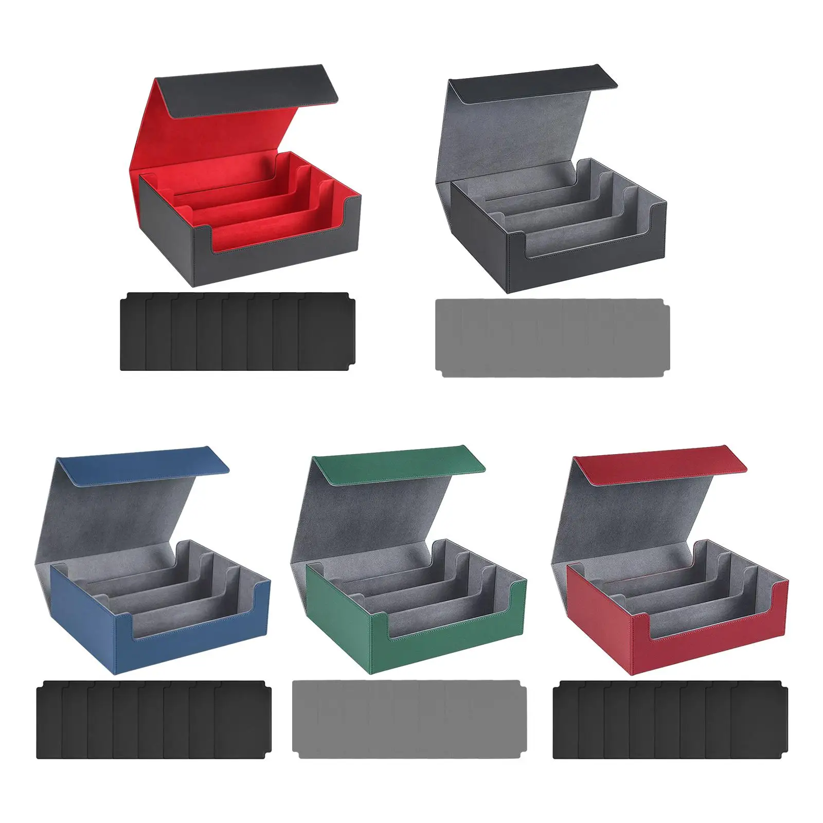 

Card Deck Box 1800 Cards Capacity Collectible PU Leather Sports Cards Case