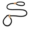 Dog Rope Sliding Traction Control Without Pull Loop Belt, Durable Leather Joint and Adjustable Metal Buckle P-shaped pet collars 4