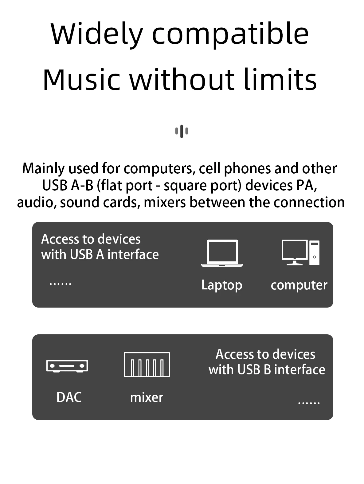 B, C para C Áudio, Cabo OTG para PC, DAC, Celular