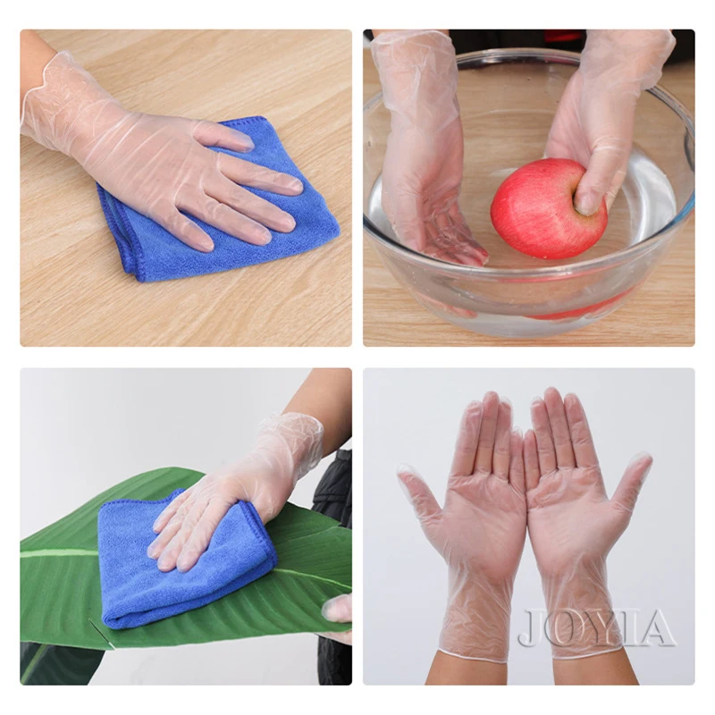 Disposable gloves Disposable Vinyl Gloves Home Cooking Kitchen Service PVC Plastic Clear Latex Free 20 100 50 pcs S M L for Man Woman