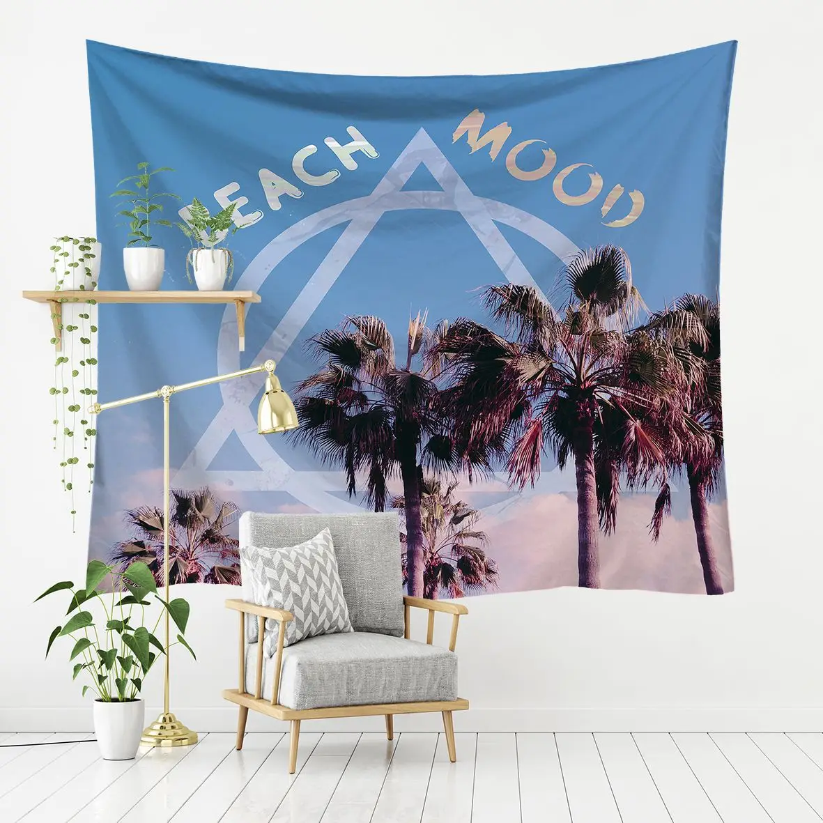 

Tapestry Coconut Tree Beach Scenery Series Background Cloth Ins Home Decoration Living Room Bedroom Decorative Wall Tapestries