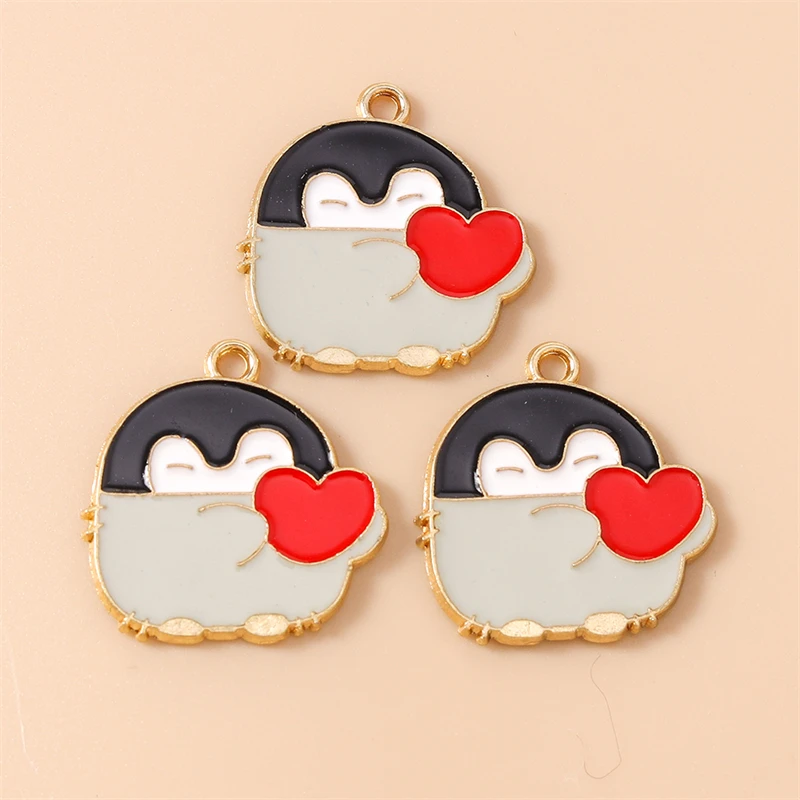 20 Stück Cartoon-Tier-Anhänger, Emaille-Pinguin-Anhänger für die Schmuckherstellung, Halsketten, Ohrringe, Armbänder, DIY-Bastelzubehör – Detail 4