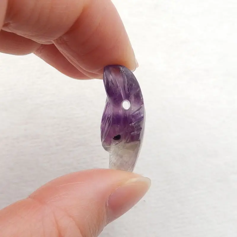 Carved Wolf Head Natural Stone Rainbow Fluorite Animal Necklace Pendant Bead,27x18x11mm 6g Fashion Jewelry Accessories