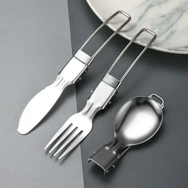 Wifehelper Set Posate Legno Naturale - Cucchiaio E Forchetta Portatili Per Viaggio E Campeggio - 5