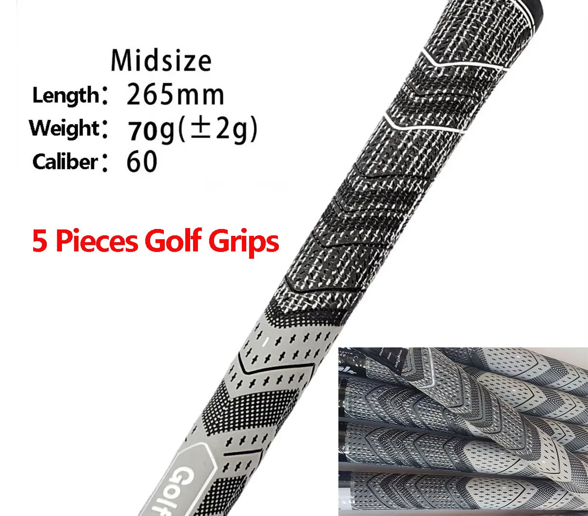 Description Picture 3 of item5PCS Golf Grips PLUS 4 Men's Rubber Golf Grips Cotton Yarn Golf Club Grips Iron and Wood Standard/Midsize Universal Accessories