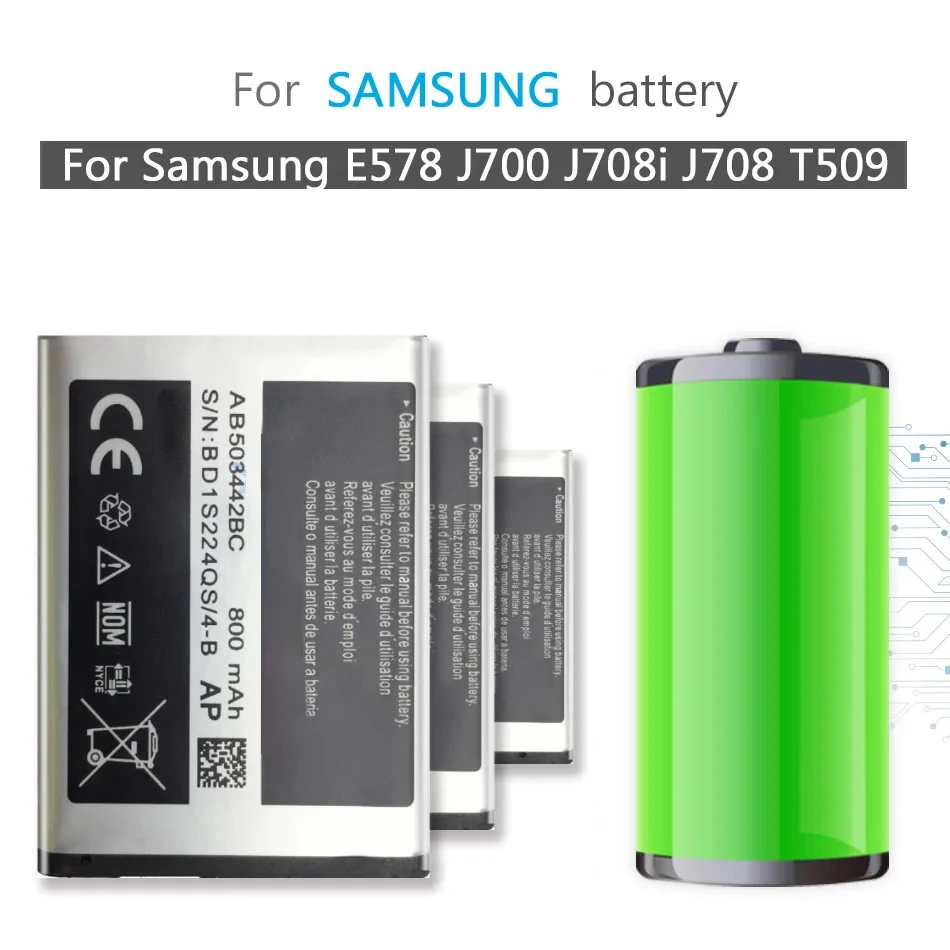Batteria Per Samsung Sgh-B110 E570 E578 J700 J700I J700V J708 E578 J700 J708I J708 T509 Ab503442Bc Con Codice Traccia
