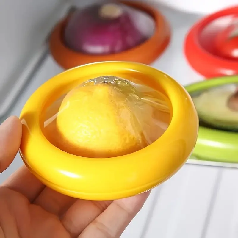 4Pcs Onion Storage Avocado Saver Holder, Silicone Fruit Storage Box, Lemons Garlic Tomato Peper Storage Containers, Avocado Save 3