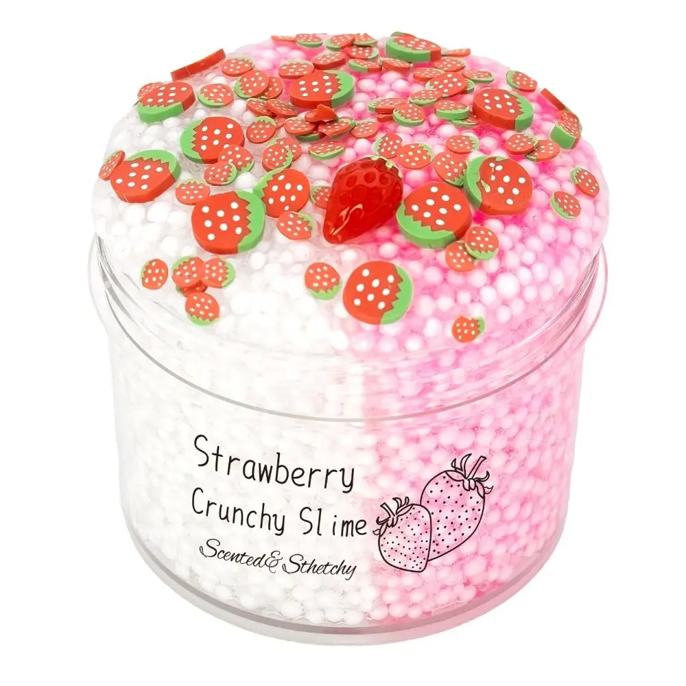 70ml Crystal Slime Strawberry Kiwi Foam Ball Slime Kit Non-Sticky Stress Relief Clear Set slime kit fluffy slime