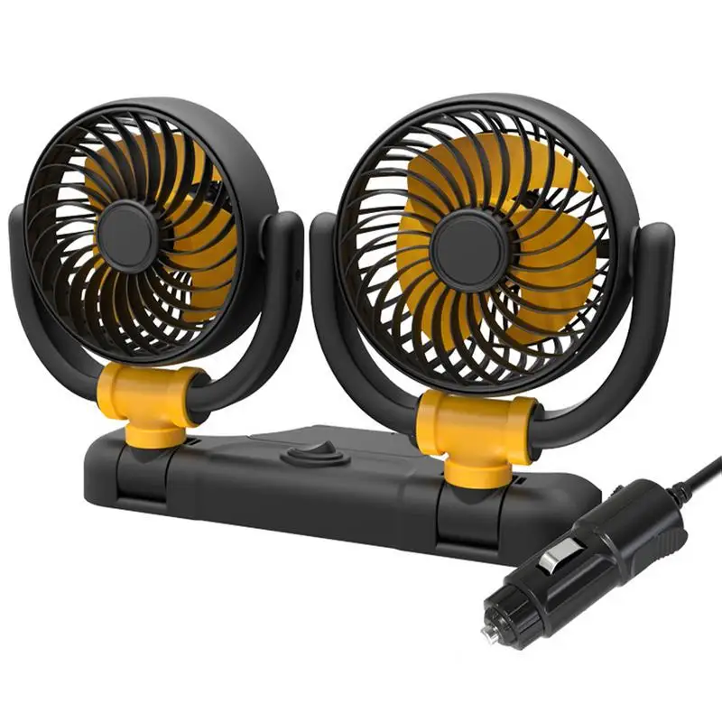 

Электрические автомобильные вентиляторы, настольный вентилятор с двойной головкой, автомобильный кулер, вентилятор 12В/24В, портативный воздушный вентилятор охлаждения, 2 скорости, для внедорожников, домов на колесах, седанов, автомобилей