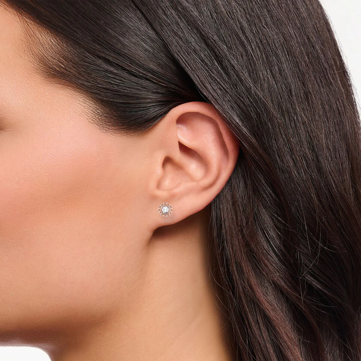 Rosévergoldete Ohrstecker, runde Blume, böhmischer feiner Schmuck für Frauen, Geschenk aus reinem 925er-Sterlingsilber – Detail 4