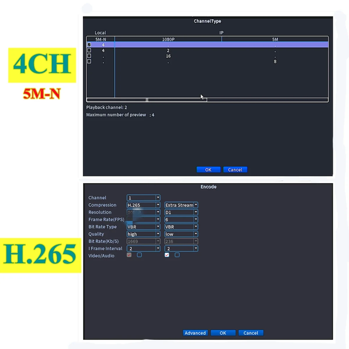 XM H.265 4CH 5 in 1 AHD CVI TVI IP CVBS 5MP-N CCTV DVR Board support Motion Detection and 4 Record mode Video surveillance