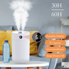  3000ML Air Humidifier Aroma Diffuser With Humidity Display USB Large Capacity Home Smart Essential oil Diffuser With Soft Lamp 