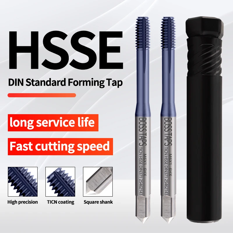 HSSE-M42 DIN 371 376 Standard Roll Forming Tap M2 M2.5 M3 M4 M5 M6 M8 M10 M12 6HX Machine Screw Thre