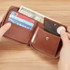 WILLIAMPOLO Genuine Leather Men's Wallet RFID Blocking Card Holder Organizer Wallet Men Business Vintage Zipper Male Purse 3