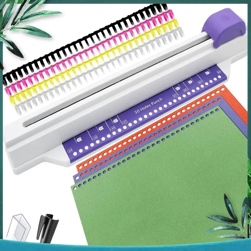 (신제품) 핸드 푸시 바인더, 30홀 바인더 기계, 코일 바인더, A4 A5 A6 A7 B5-B7 스크랩북용 가정용 데스크탑 바인더 펀처
