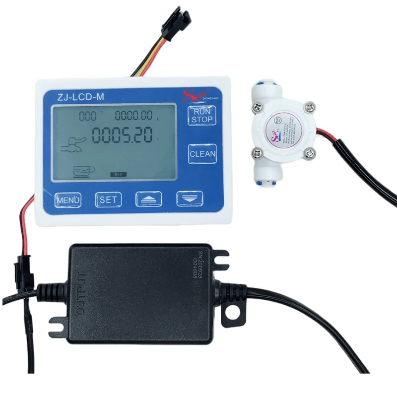 1/4 flow sensor+ZJ-LCD-M flow meter LCD Display for water liquid measurement Quantitative