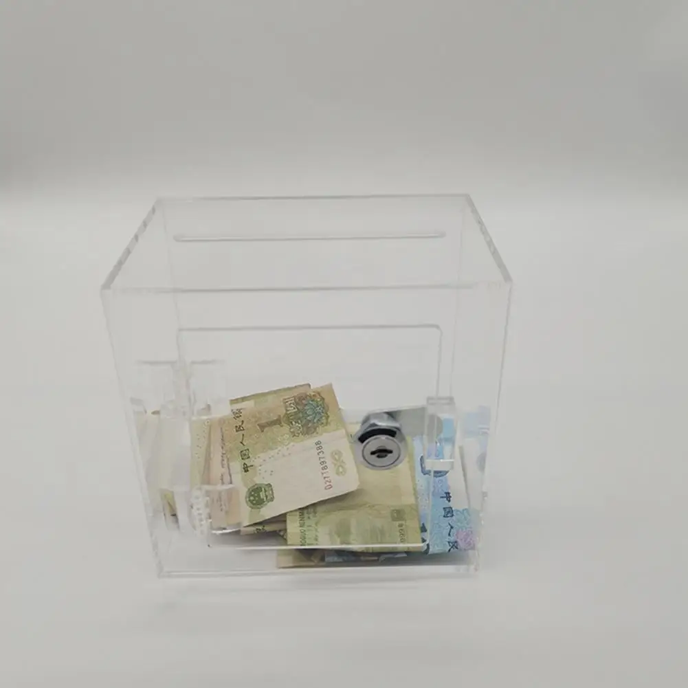 

Transparent Piggy Bank Case Vote Storage Box Locked Acrylic Money Box with Ideal Savings Solution for Adults for Gifting