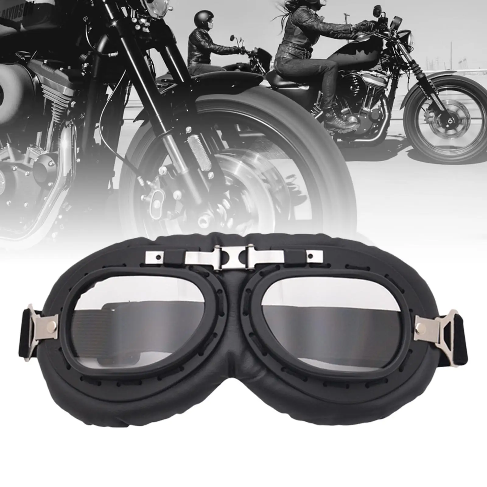 Classic Motorcycle Goggles Steampunk Protective Sports Glasses PC Lens for Outdoor Riding Scooter ATV
