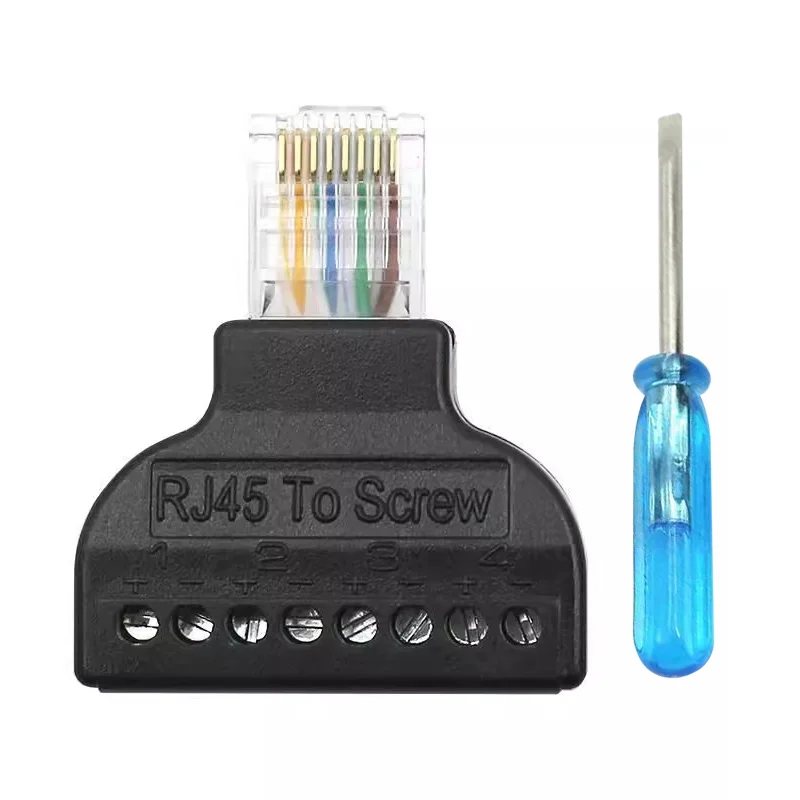

2/4/8PCS RJ45 Male to 8 Pin crew Terminal Connector Screw Adapter Block Cable Network Plug Ethernet CCTV Digital Internet plug