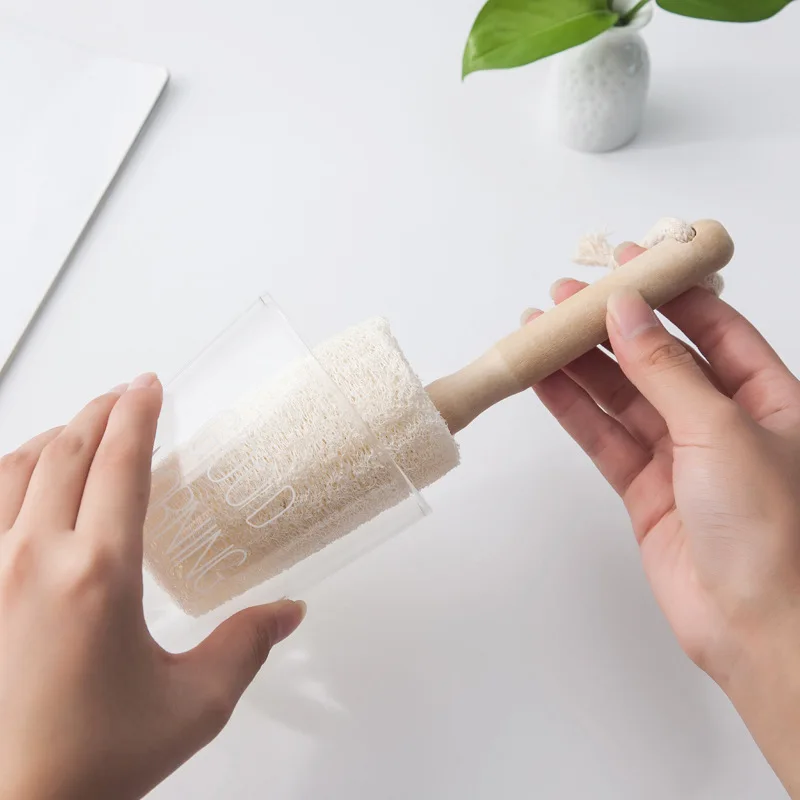 

Loofah wood handle, loofa cup brush, cup brush, household utensils, cleaning brush 20Self