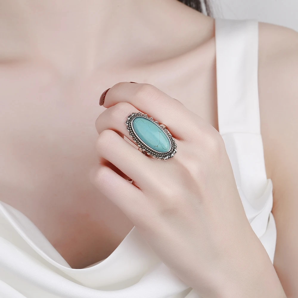 SILVER925 BIG TURQUOISE RING/シルバー/リング S319c77516bf24f8792ebdce618837