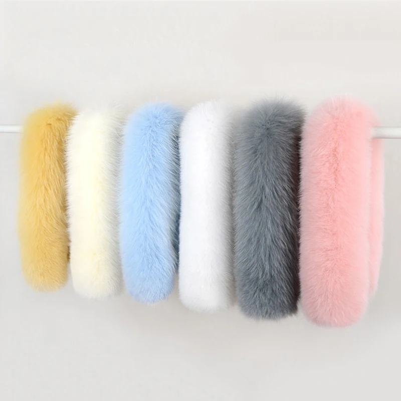 

Real Fox Fur Collar Women Winter Warm Hood Trims 100% Natural Fur Scarf For Coat Jackets Female Furry Genuine Shawls Big Size