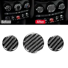 

3Pcs For Mini Cooper F55 F56 Carbon Fiber Air Vent Outlet Switch Knob Cover Trim
