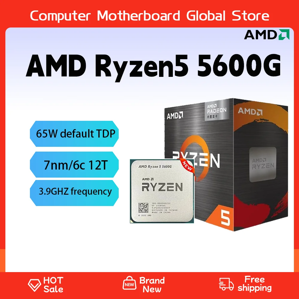 Neue amd ryzen 5 5600g box version novo cpu vega 7 mit kühler 