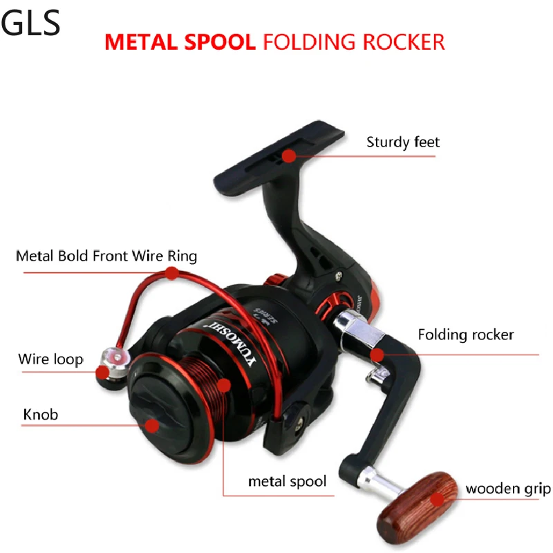 Wire Cups Wooden Grip Professional Spinning Fishing Reel 5.2:1 Gear Ratio  Sea Bass Fishing Wheel With Spare Spool - AliExpress