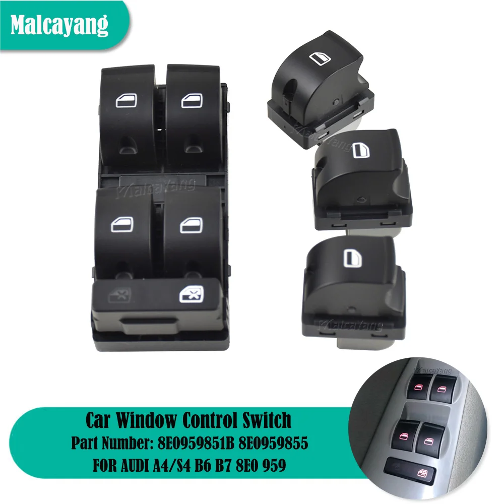 Auto Elettrica Powert Maestro Finestra Tasto Di Interruttore Per Audi A4 B6 Audi A4 B7 Accessori Auto 8E0959851B 8E0959855