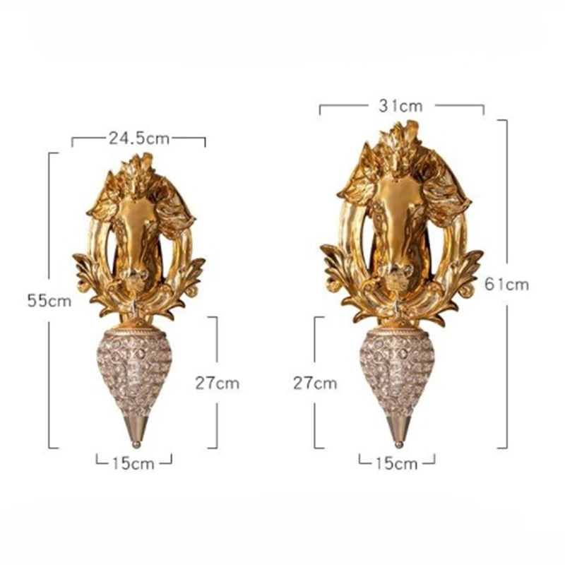 Light Luxury Resin Horsehead LED Wall Lamp 5