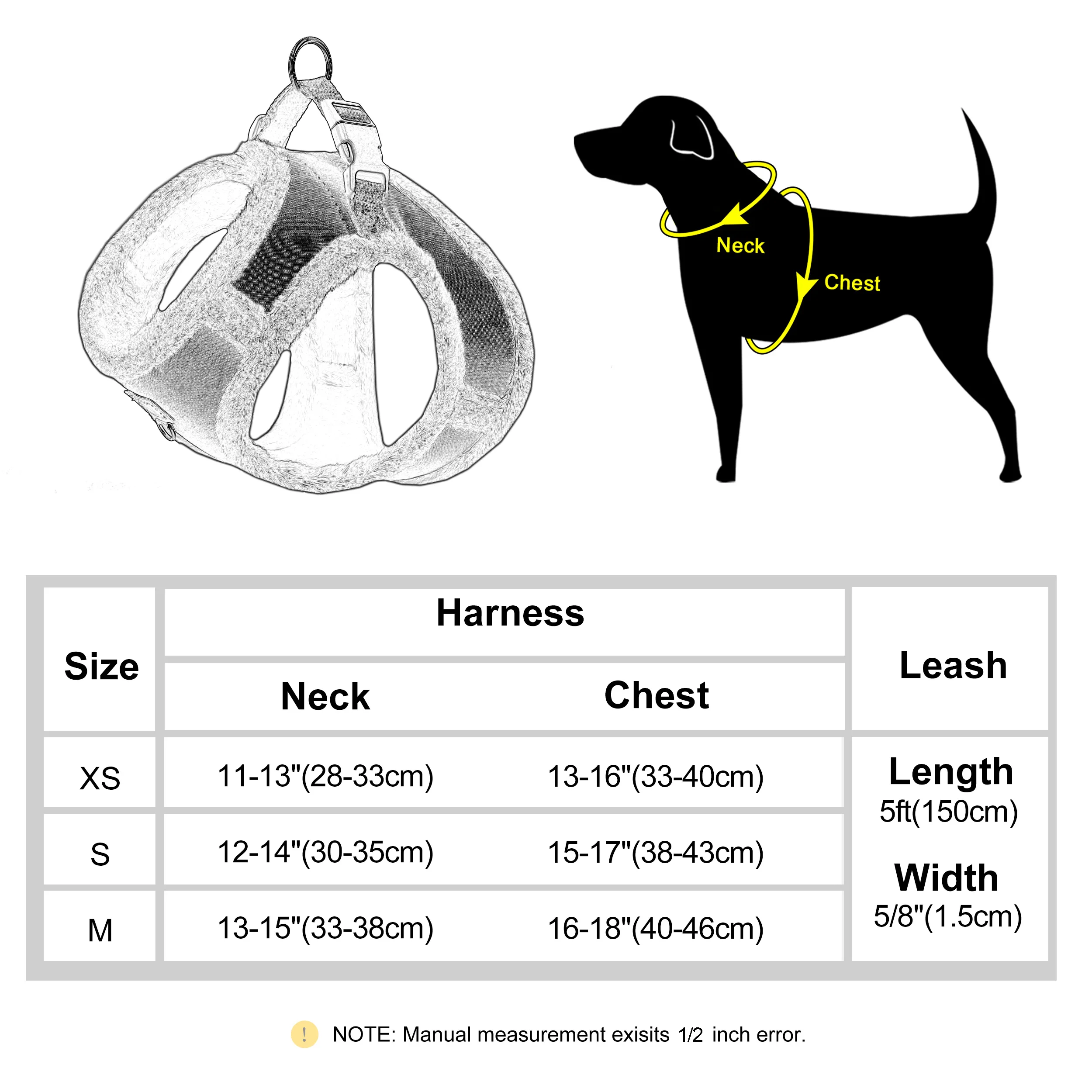 Pet Harness Leash Set Pet Harness Set Pet Leash Set 3 Layer Warm Dog Harness Leash Set