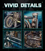 Robotime Rokr Electric Model Kits Marble Spaceport 3D Puzzles Brain Teaser Wooden Puzzles Building Toy Gifts for Men/Women/Teens 5