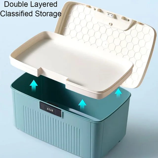 Four Digit Password Lock Safe Box Household Cash Jewelry Privacy Security Storage Box Passport Medicine Portable Organizer Case 3