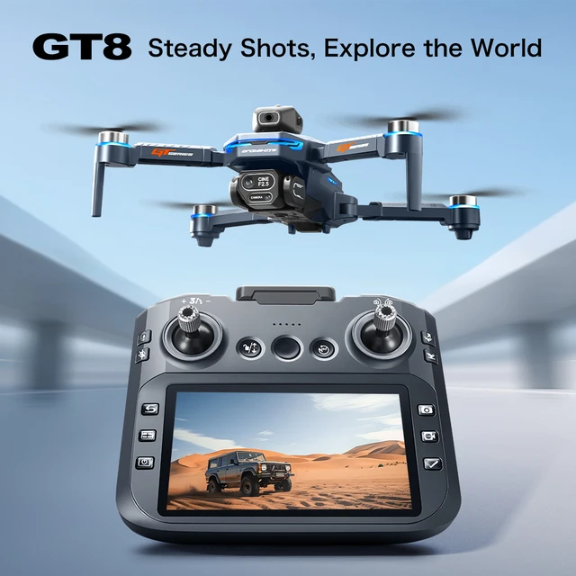 Mini Drone GT8 Plegable con Cámara HD, WiFi FPV y Luces LED – Vuelo Estable