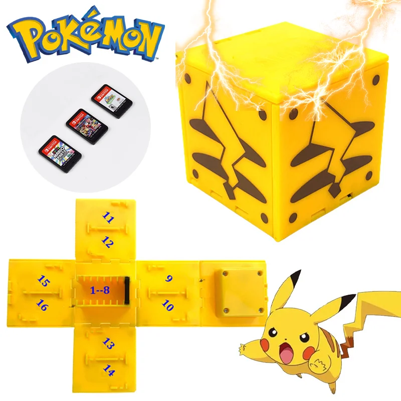 Pokemon Pikachu Switch Ns Oled Game Card Storage Box Shell Custodia Protettiva Per 16 Carte Da Gioco Per Nintendo Switch Lite Gift