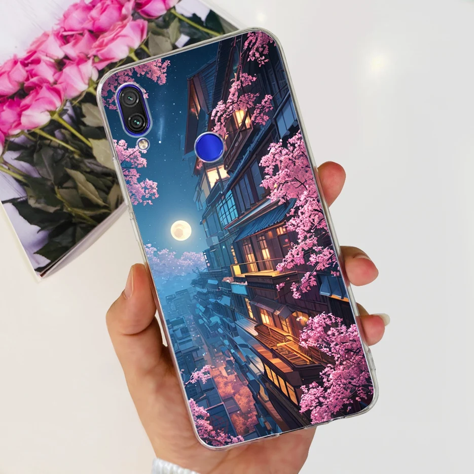 Fashionable Clear Silicone TPU Phone Case - Painted Design Cover