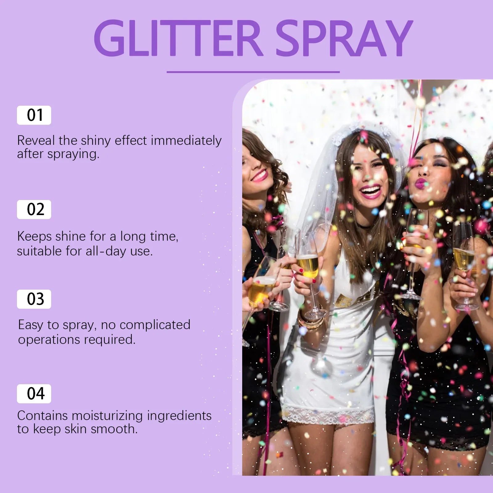 Dazzling Star Glitter Spray Nightclub Party Body Collarbone Arm Skin Starry Sky Glitter Spray Natural Lasting Festival Makeup 3