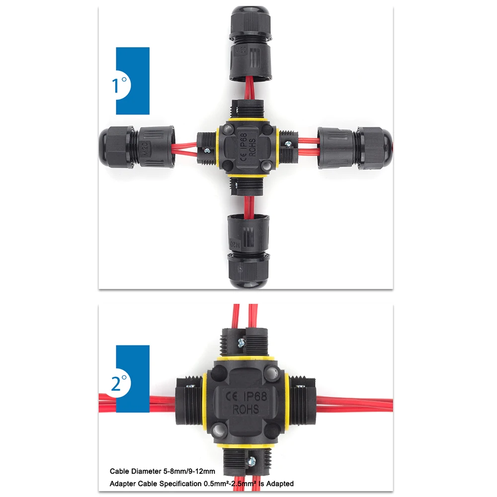 do parafuso exterior 2 pin 3pin 4 maneira ip68 m20 03