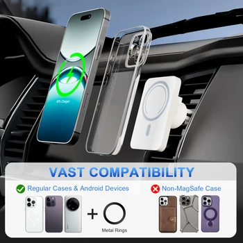 Magnet Wireless Car Charger 15W Phone Holder Car Air Vent Fast Charging Pad For Magsafe iPhone 17 16 15 14 13 2