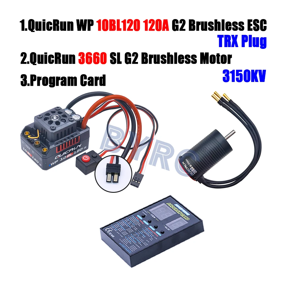 Hobbywing QUICRUN WP 10BL120 G2 ESC 120A Brushless 2-4S Per Modellismo Scala 1/10 E 1/12
