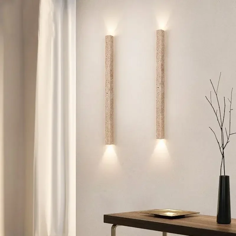 Long Natural Stone Wabi-Sabi Wall Sconce 2