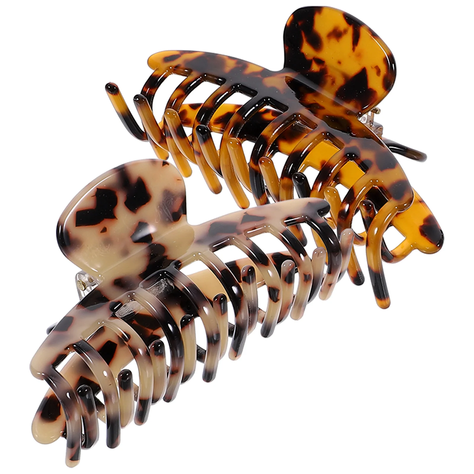 

2pcs French Design Leopard Large Hair Claw Clips Tortoise Shell Cellulose Acetate Hair Clamps Jaw Hair Clips for