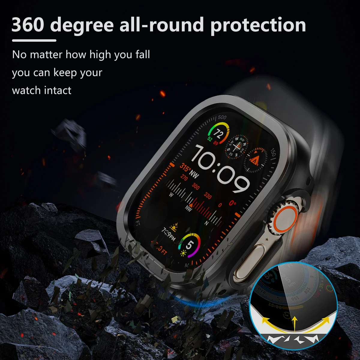 ˷̴ ձ ݼ  TPU ̽,  ġ Ʈ 2, 49mm, 45mm, 41mm,   ȣ, iWatch ø Ʈ 7 SE 9 8 Ŀ